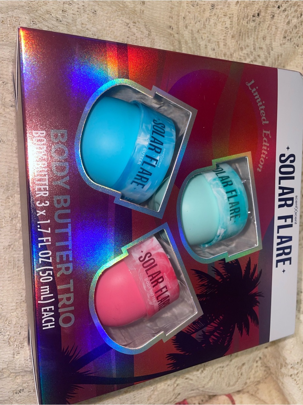 Solar Flare Limited Edition Body Butter Trio - Blue, Mint & Pink